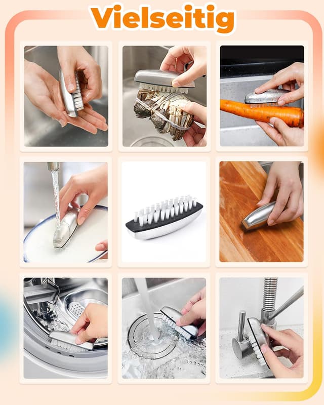 Thumbnail 6 de UCEC 2x Edelstahl-Nagelbürsten (Handbürste) – 2-in-1 für Geruch, Nägel und Handwäsche