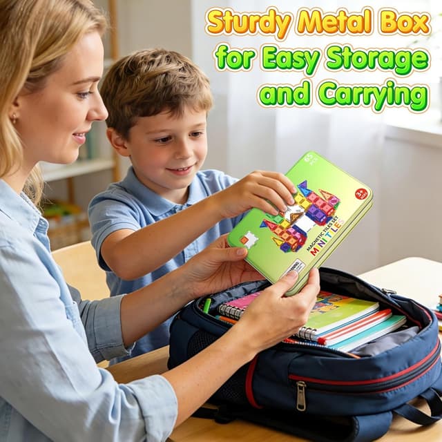 Detalle 2 de 65PCS Mini Travel Magnetic Tiles Set