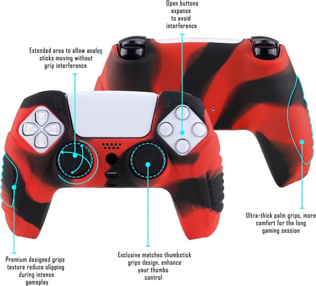 Detalle de PlayVital PS5 protective case 1 pair grips