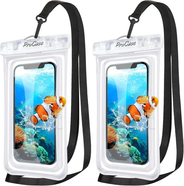 Detalle de ProCase 2er Set schwimmende, wasserdichte Handyhülle IPX8 bis 7 Zoll (Unterwasser-Tasche für iPhone & Galaxy)