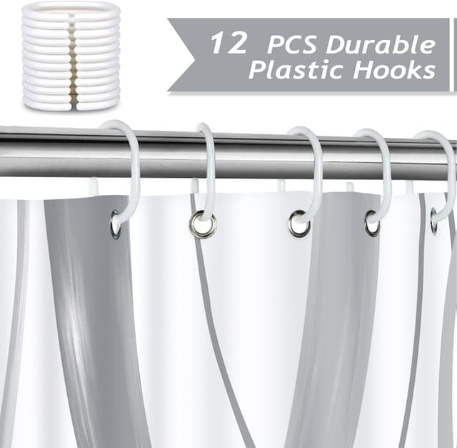 Detalle de Bonhause Shower Curtain Striped 180 x 180 cm