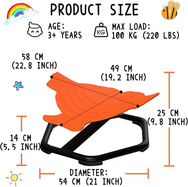 Thumbnail 4 de Evie Bee Spinning Chair 360° swivel for balance