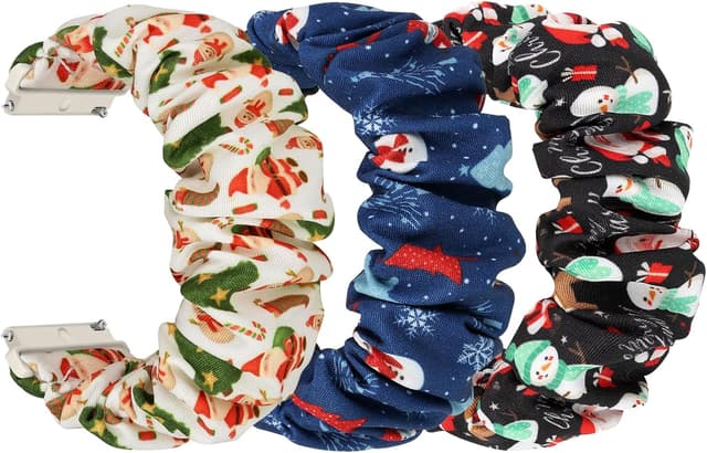 Detalle de FTYQUEE 3 Pack Elastic Scrunchie Strap for 16–22mm watch lugs (quick-release replacement wristband)