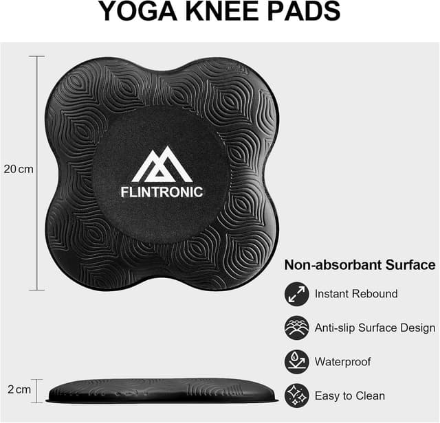 Detalle 2 de Flintronic Yoga Genouillère (2 pièces) en TPE – coussin d’appui antidérapant pour genoux, mains, poignets et coudes