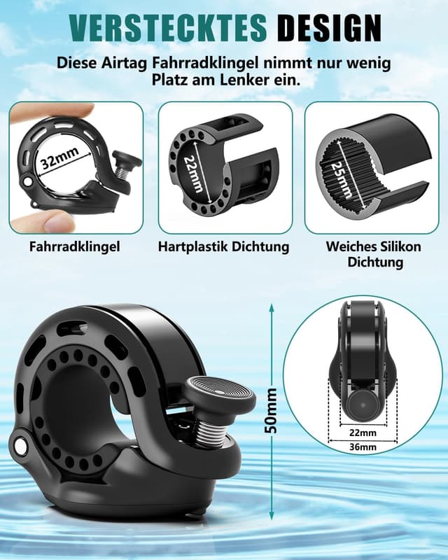 Thumbnail 2 de Fahrradklingel mit AirTag-Versteck 110 dB