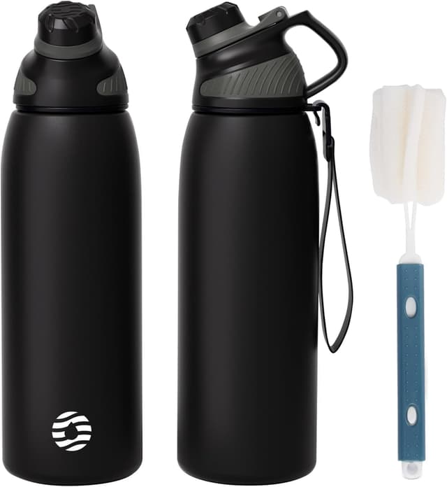 Detalle de Fjbottle stainless steel water bottle (600ml/800ml/1L/1.5L) with magnetic lid, BPA-free vacuum flask