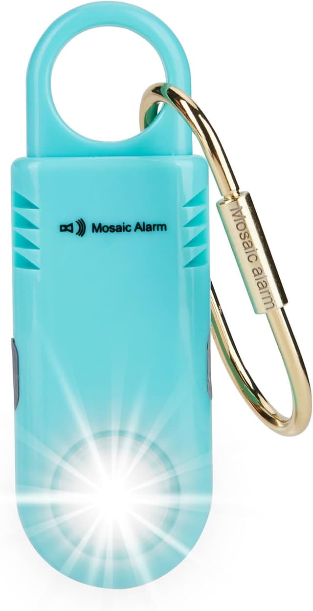 Detalle de 135dB Rechargeable Personal Safety Alarm Torchlight Keychain Siren (Aqua) – USB Rechargeable SOS Strobe & Torch