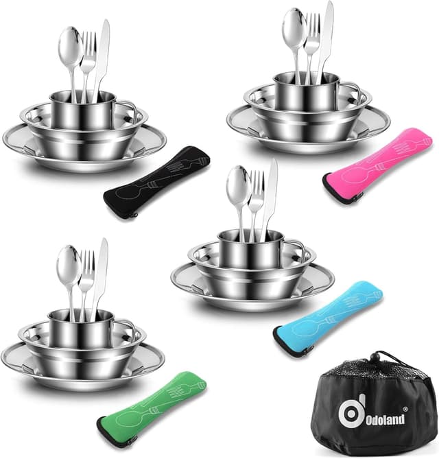 Imagen de Odoland Kit de Picnic 29 en 1 🥄 Acero Inoxidable para 4 Personas en OfertitasTOP