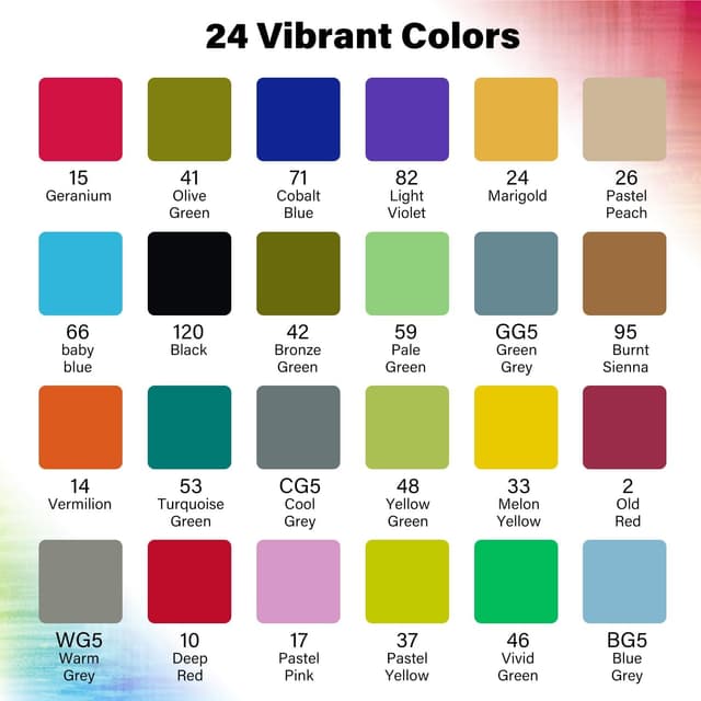 Thumbnail 4 de Autoau Pennarelli doppia punta 24 colori set 🎨