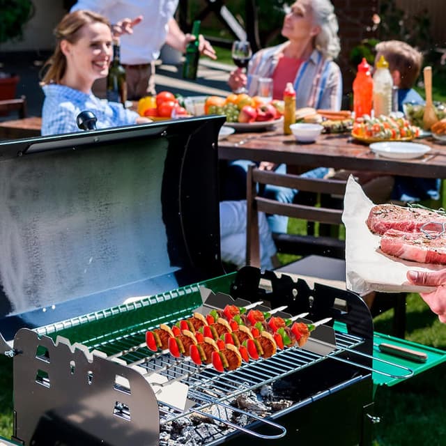 Detalle 2 de Homealexa Stainless Steel BBQ Skewers Set (6 Pack) with Skewer Holders