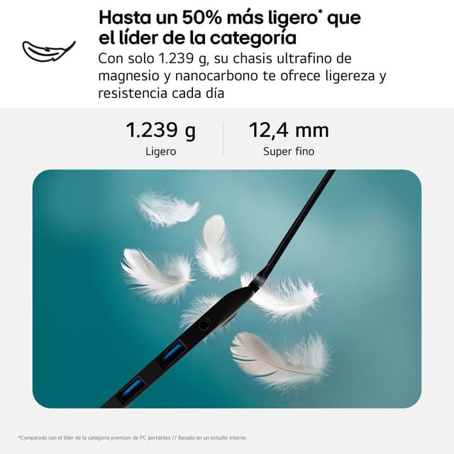 Thumbnail 2 de LG gram pro 16Z90TS-G, portátil ultraligero con AI
