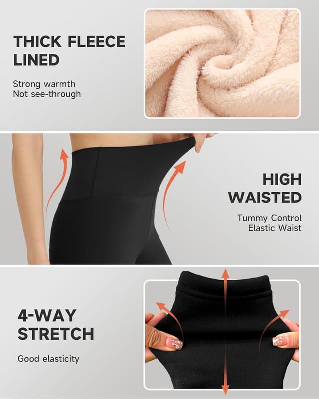 Detalle 2 de GAYHAY Fleece Lined Leggings 4-Way Stretch 🧘♀