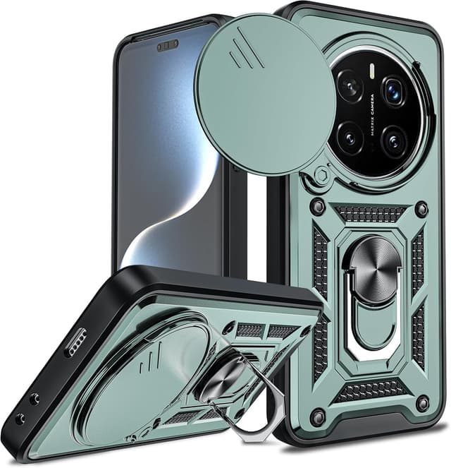 Detalle de LeYi Military Shockproof Case with Sliding Camera Cover for Honor Magic 7 Pro 5G (Green)