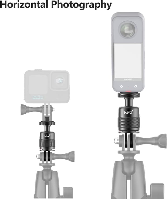 Detalle de HSU Camera Adapter for Insta360 with 1/4-20 mount and adjustable aluminium head