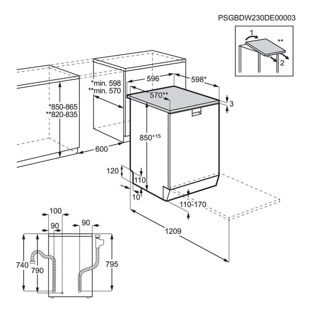 Detalle de AEG FFB76717PM lavavajillas 14 servicios
