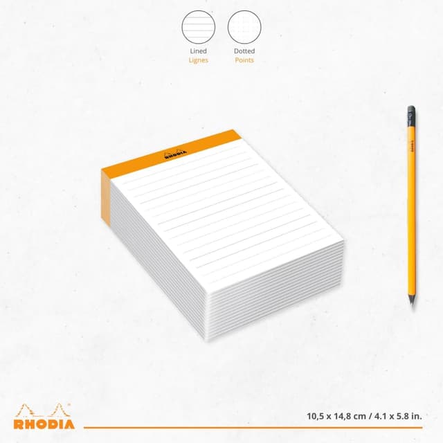 Detalle de Rhodia 194048C Bloc N°13 A6 11,5×16 cm · 240 h 📕