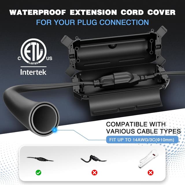 Detalle 2 de Flemoon 3-pack Outdoor Extension Cord Safety Cover ๐