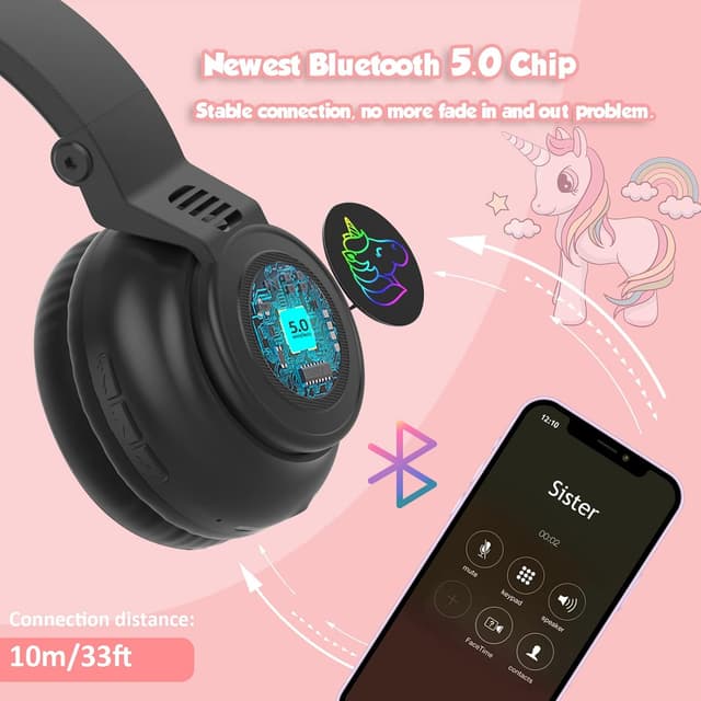 Detalle 2 de Unicorn kids Bluetooth headphones with mic
