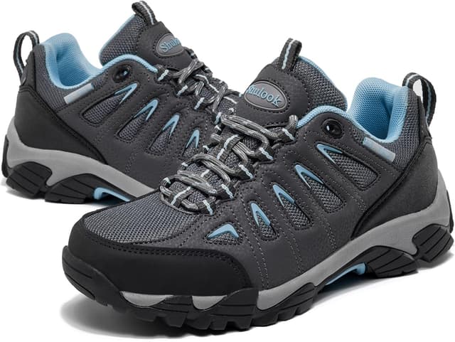 Detalle de SHULOOK Damen Wanderschuhe wasserdicht & leicht – rutschfeste Outdoor-Trekkingschuhe fürs Gelände