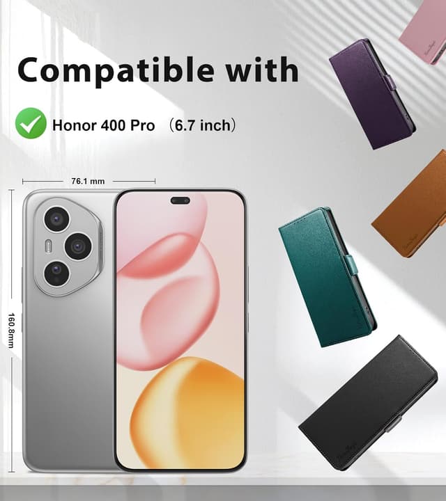 Detalle 2 de Yunubeyii Honor 400 Pro flip case with RFID