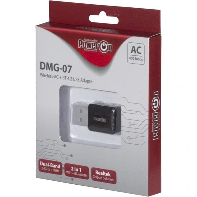 Detalle de Inter-Tech DMG-07 Adaptador USB Wi‑Fi AC/Bluetooth 650 Mbit/s