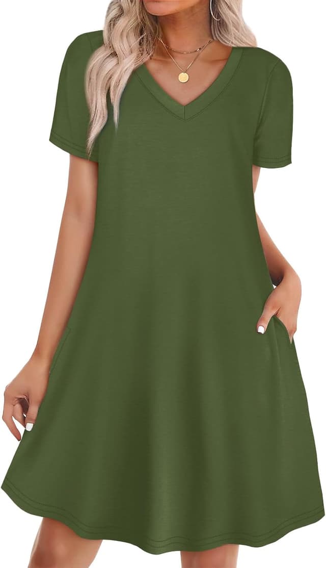 Thumbnail 6 de WIHOLL Boho Summer Dresses for Women — Casual T-Shirt Dress with Pockets (S-4XL)