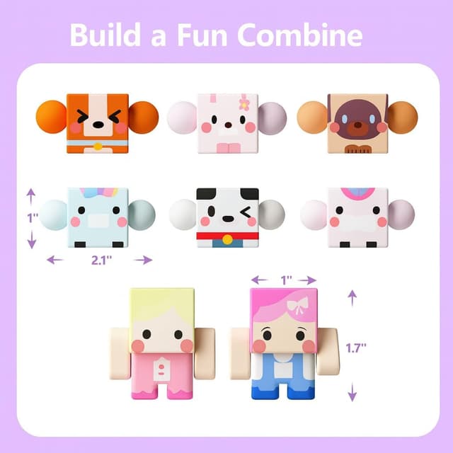 Thumbnail 2 de GobiDex Magnetische Bausteine Figuren 8 Stück