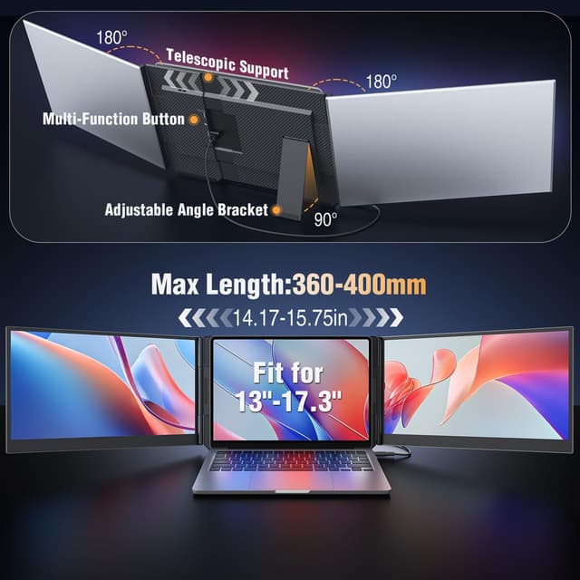 Thumbnail 3 de APILDELLA 15.6 Triple Laptop Screen Extender