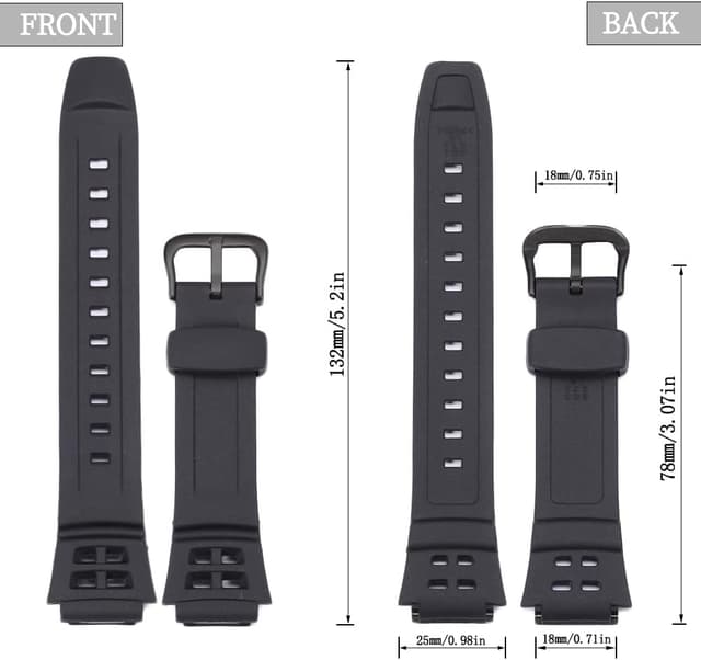 Detalle de XBDSW Resin-Armband aus Silikon für Casio Uhren (kompatibel mit 18 mm Bandanstoß)