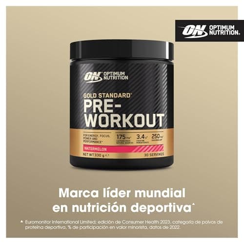 Detalle de Optimum Nutrition Gold Standard Pre-Entreno en Polvo (Sandía) 330 g, 30 servicios