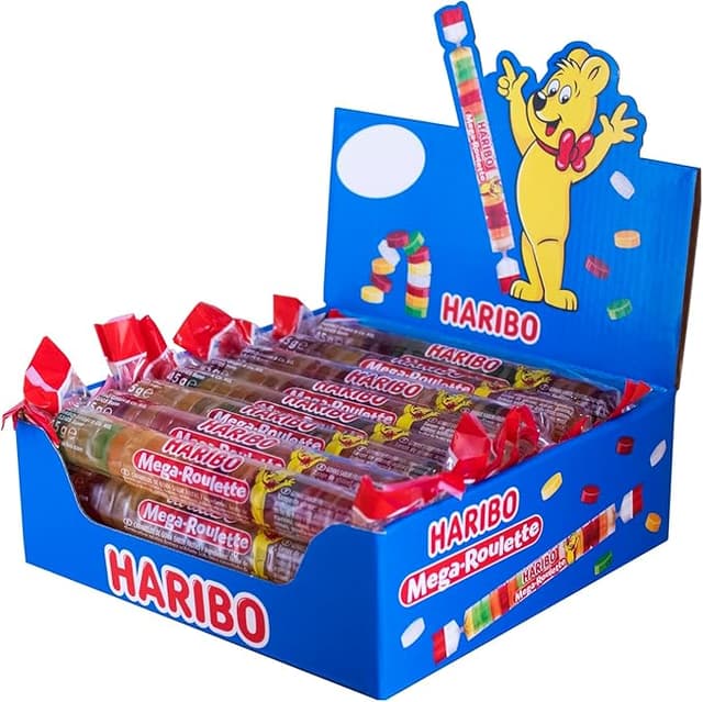 Imagen de Haribo Mega Roulette Caramelos de Goma 🍬 45g x 24 paquetes en OfertitasTOP