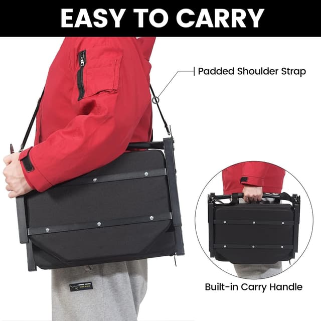 Detalle 2 de Jauntis Stadium Seats for Bleachers (2-Pack) with Ultra-Padded Foam Backs, Cushion, and Shoulder Strap