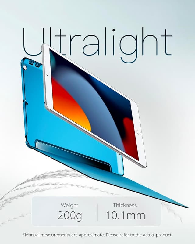 Detalle de CACOE Case for iPad 9th/8th/7th Generation (10.2 inch) in Peacock Blue with Screen Protector