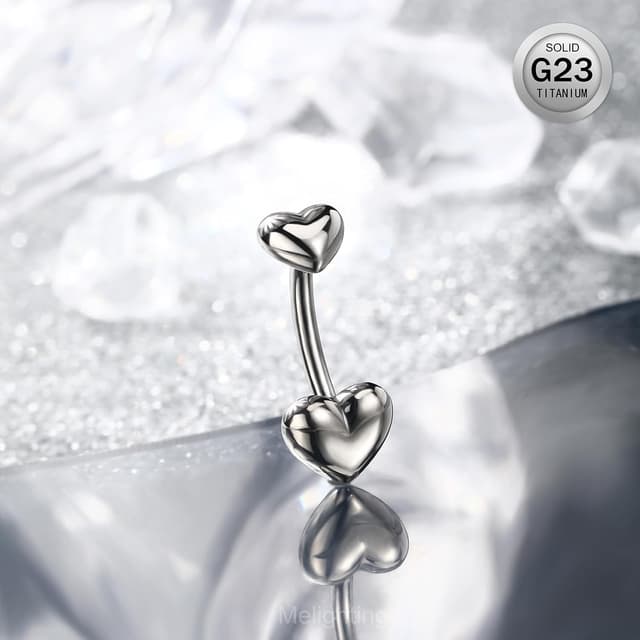 Thumbnail 3 de Melighting piercing ombelico cuore titanio