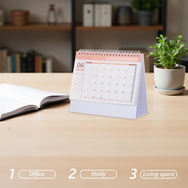 Detalle 2 de UKCOCO desk calendar 2025 2026 19 x 16.5 cm