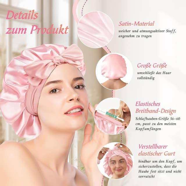Detalle 2 de Sealong Satin-Schlafhaube 2er-Set fĂŒr Damen đ