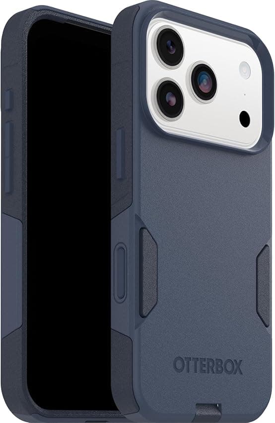 Detalle de Otterbox Commuter Series MagSafe iPhone 17 Pro resistente azul