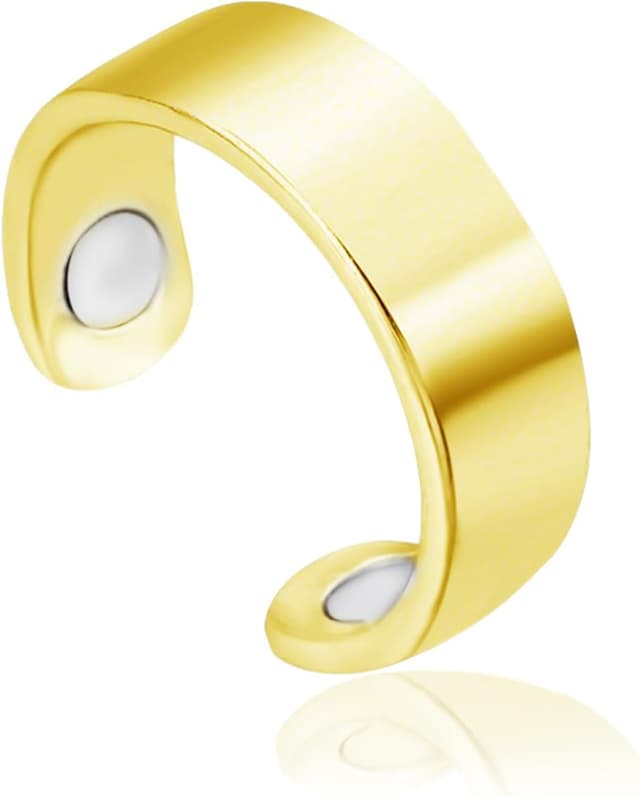 Detalle de Zecimi Magnetring Silber – verstellbarer Anti-Stress Ring mit Magneten für Alltag, Fidget & Schlaf