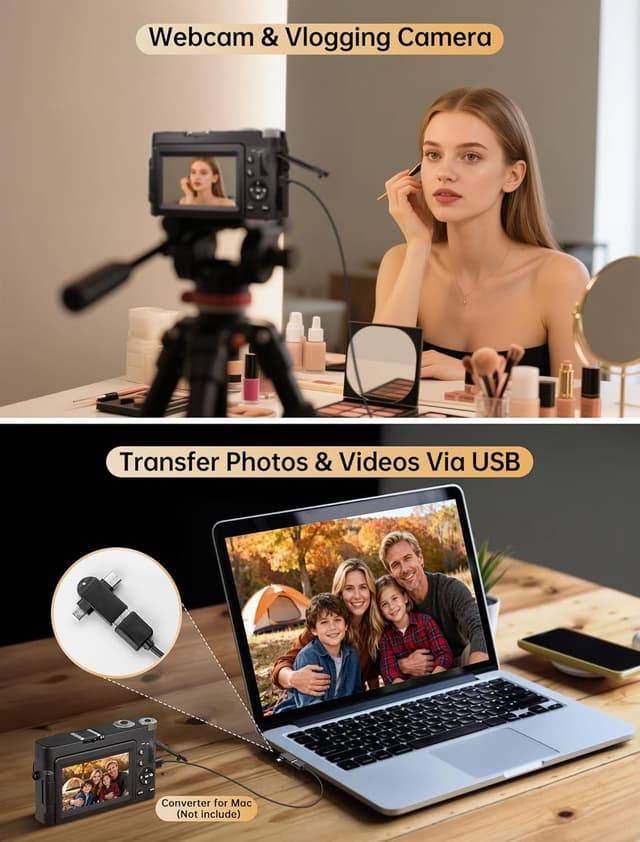 Detalle 2 de XNSIAKXA 4K 64MP WiFi Vlogging Camera