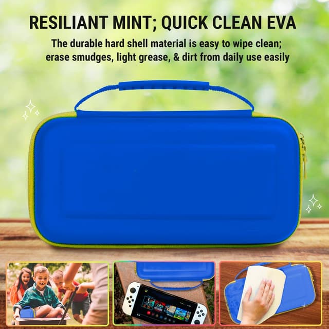 Detalle de Orzly Switch OLED carry case 8 games