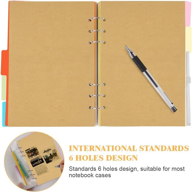 Detalle de Vicloon A5 Loose Leaf Punched Paper (6-Hole) – 140 Blank Refill Pages