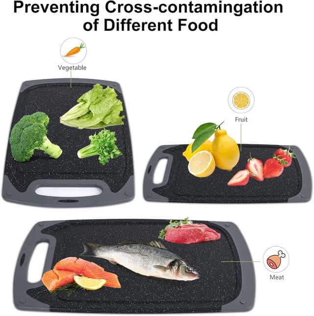 Thumbnail 5 de Chopping Board Set: BPA Free Plastic 3pc