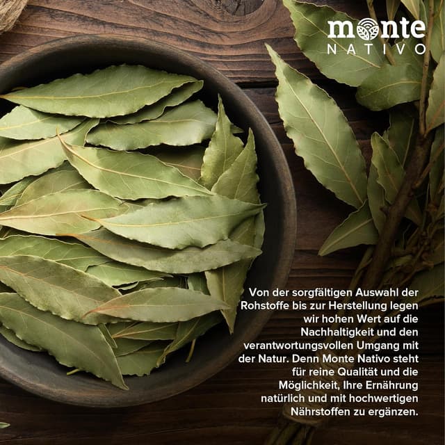 Detalle de Getrocknete Lorbeerblätter Monte Nativo (250 g) – gerebelt, aromatisch zum Kochen und Würzen