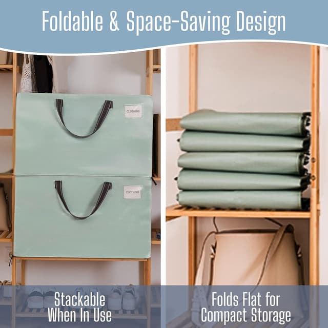 Thumbnail 6 de VENO 8 Pack Heavy-Duty Oversize Large Storage Bag Organiser (Water-Resistant, Light Green) – 8 Pack