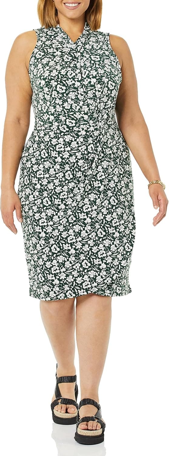 Detalle 2 de Faux wrap dress keyword Twist Neck