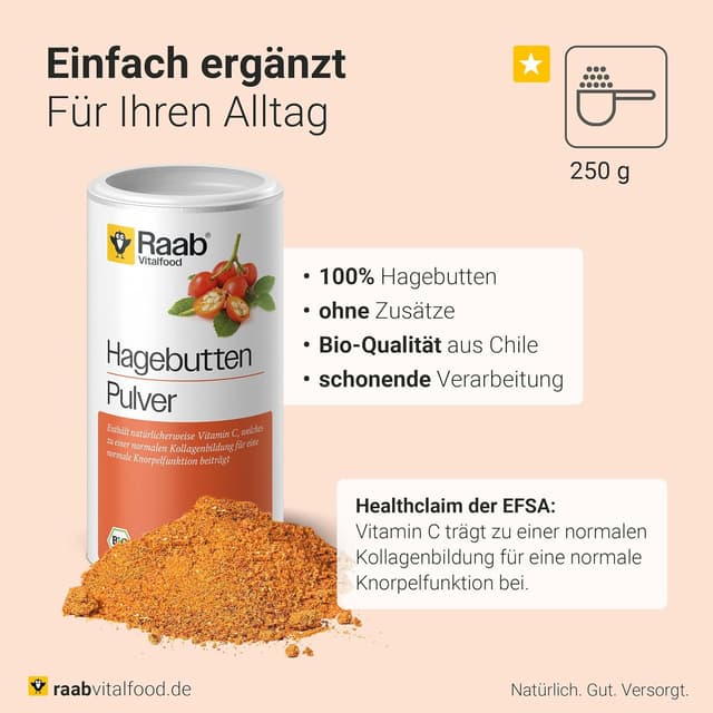 Detalle de Raab Vitalfood Bio Hagebutten Pulver 250 g AP-4