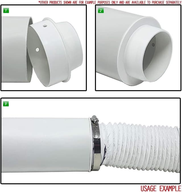 Detalle de Kair Ducting Reducer 100mm to 80mm reduction connector for extract fans and ventilation systems