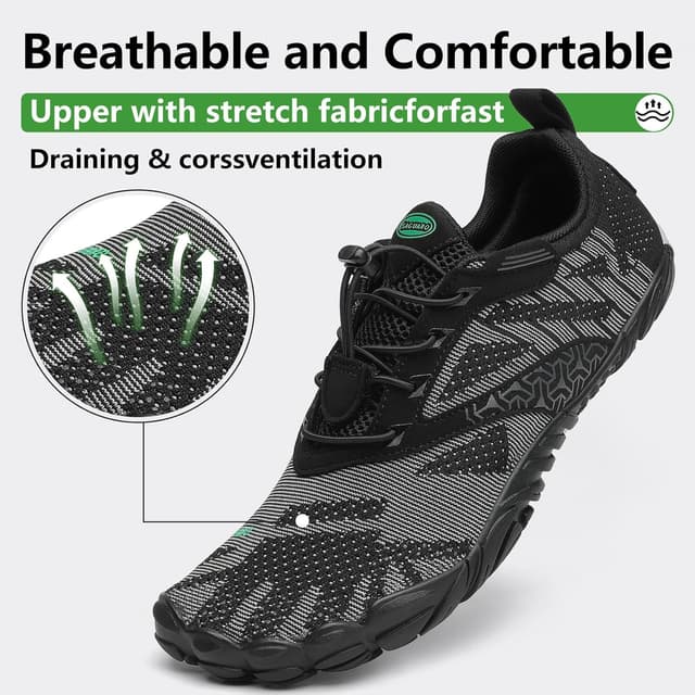 Detalle de SAGUARO Chaussures de trail running barefoot homme/femme — minimalistes pour extérieur et intérieur