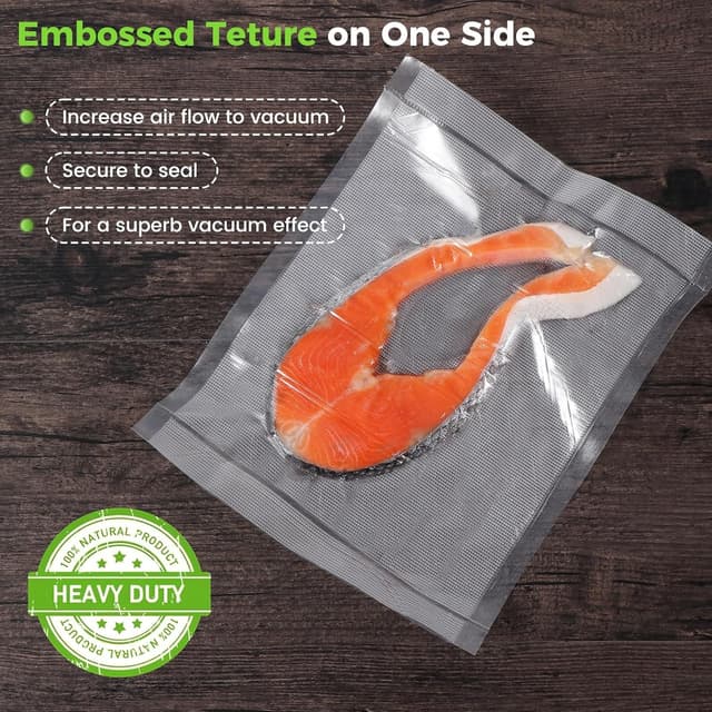 Detalle 2 de Diboniur Sacchetti Sottovuoto Alimenti: 3 rotoli da 28/25/20×300 cm, goffrati e riutilizzabili