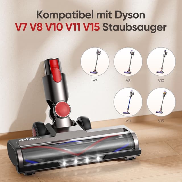 Detalle 2 de FLYLINKTECH Bürste 4-LED für Dyson V7-V15 🧹